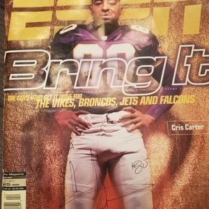 ESPN Magazine with Cris Carter and autographed